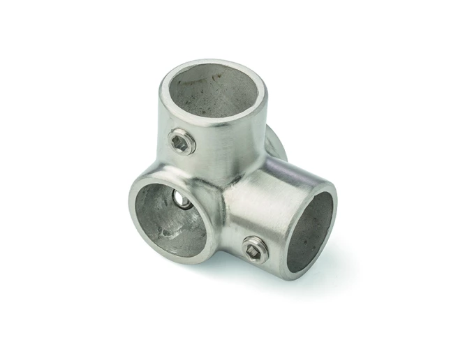 Raccord 4B à 90° en inox 316 satiné pour tube D28mm, réf. 8040