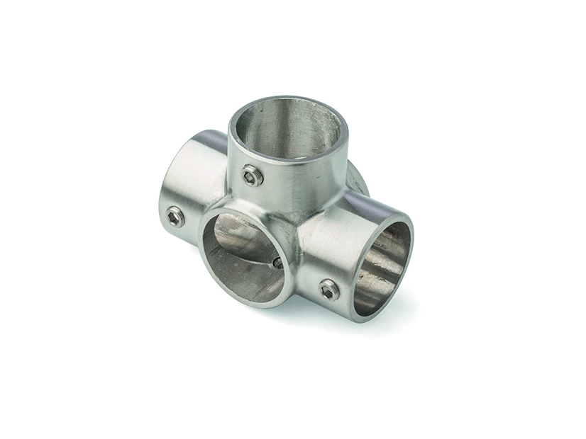 Raccord 5B à 90° en inox 316 satiné pour tube D28mm, réf. 8050