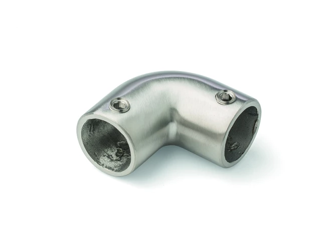 Coude à 90° en inox 316 satiné pour tube D28mm, réf. 8060