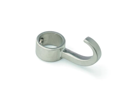 Crochet en inox 316 satiné pour tube D28mm, réf. 8080