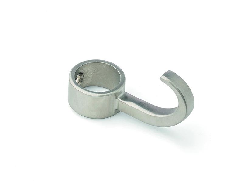 Crochet en inox 316 satiné pour tube D28mm, réf. 8080