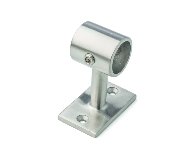 Support à pied en inox 316 satiné pour tube D28mm, réf. 8110