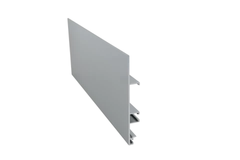 Plinthe de cuisine en aluminium anodisé argent, hauteur 80mm, longueur 4010mm