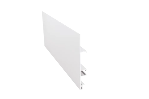 Plinthe de cuisine en aluminium laqué blanc, hauteur 80mm, longueur 4010mm