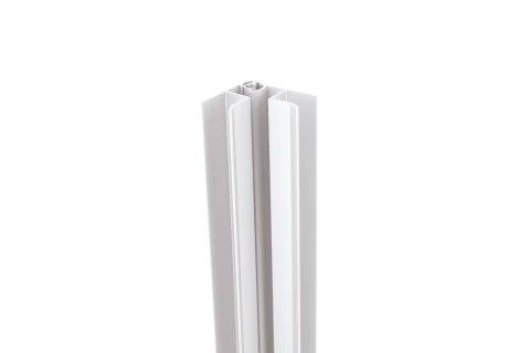 Angle réglable en aluminium laqué blanc pour plinthe de cuisine, hauteur 75mm