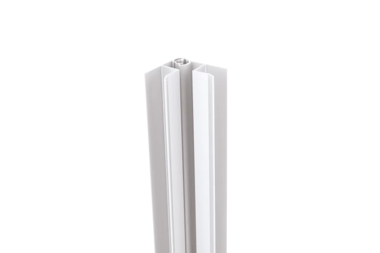 Angle réglable en aluminium laqué blanc pour plinthe de cuisine, hauteur 95mm