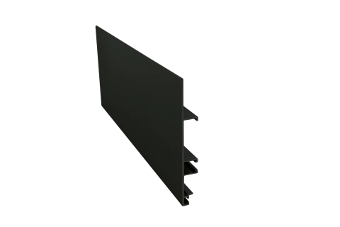 Plinthe de cuisine en aluminium laqué noir, hauteur 80mm, longueur 4010mm