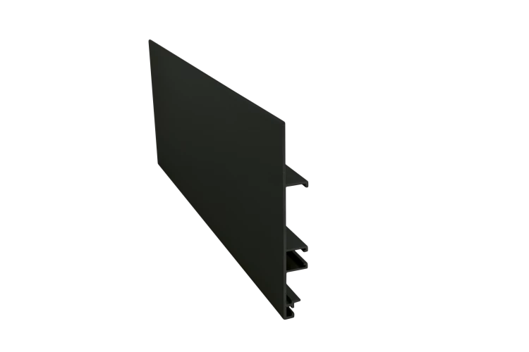 Plinthe de cuisine en aluminium laqué noir, hauteur 80mm, longueur 4010mm