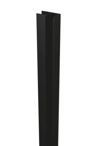 Embout d'extrémité en aliminium laqué noir pour plinthe de cuisine, hauteur 115mm