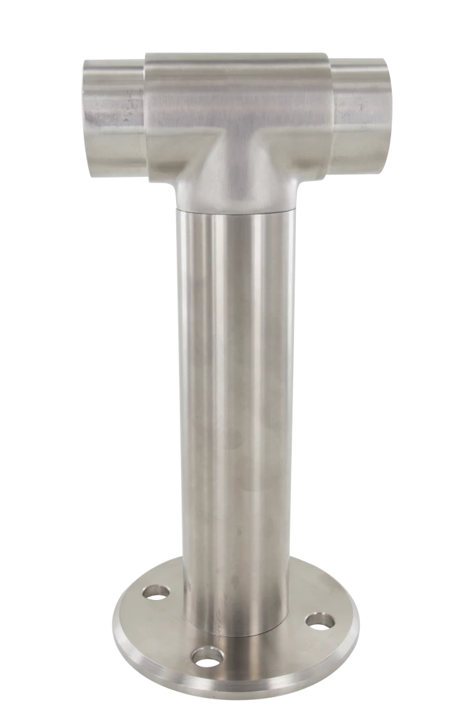 Potelet milieu inox 304 satiné pour tube D42,4mm