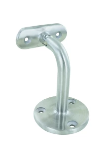 Support inox 304 sur platine murale articulée 3 trous. Diamètre 42,4 mm