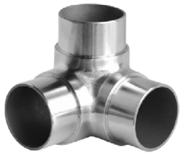 Raccord poteaux d'angle en inox 316. Diamètre 42,4 mm. Epaisseur 2 mm.