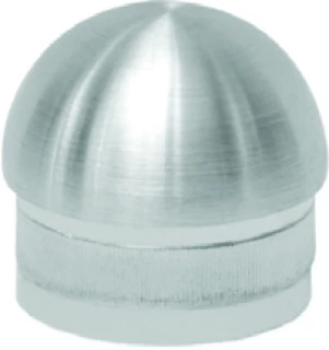 Embout cannelé bombe en inox 316. Diamètre 42,4 mm.