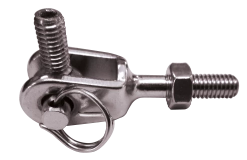Départ articulé pour câble entre poteaux en inox 316. Diamètre 42,4 mm.