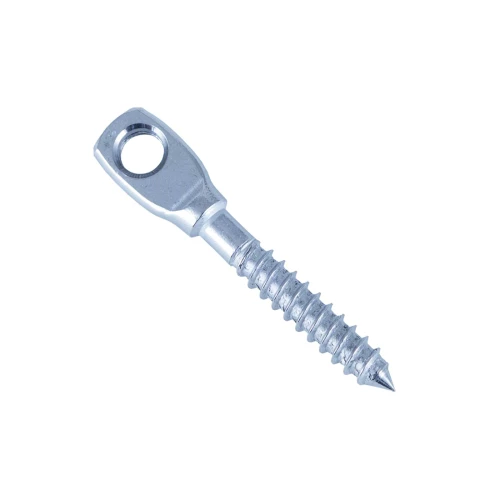 Vis à œil filetage bois de diamètre 6 mm en inox 316. Filet bois longueur 35 mm.