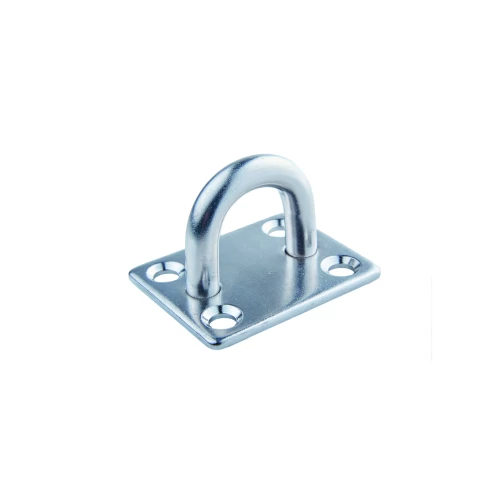 Pontet sur platine de diamètre 6 mm en inox 316. Poignée d'amarage avec platine 4 trous