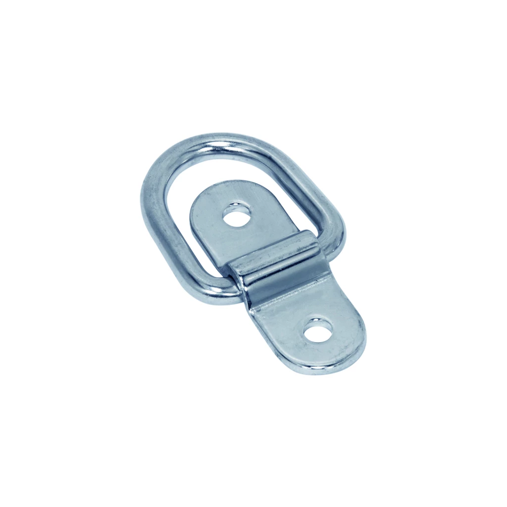 Pontet avec anneau rabatable de diamètre 6 mm en inox 316. Pontet avec platine 2 trous