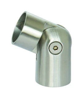 Articulation universelle pour main courante bois en inox 304. Articulation de 90° à 180° pour un diamètre de 42,4 mm et une Epaisseur de 2 mm.