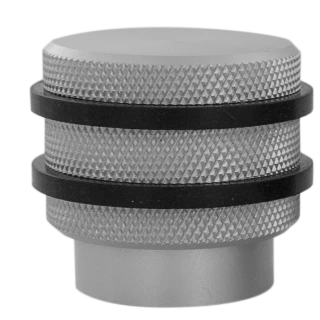 Butoir moleté pour porte en aluminium anodisé brossé argent