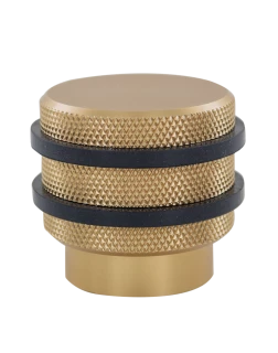 Butoir moleté pour porte en aluminium anodisé brossé doré foncé