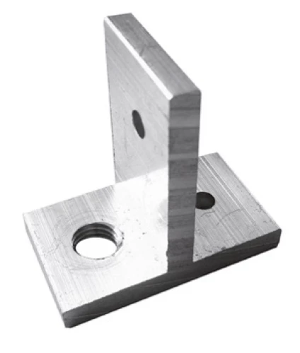 Vérin de baignoire en aluminium brut. Trou percé de diamètre 4 mm.