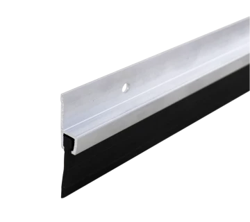 Profilé de bas de porte en H aluminium brut percé avc joint à lèvre de 17mm