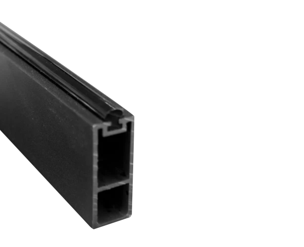 Tube d'agencement rectangulaires en aluminium anodisé noir, 30x12mm, longueur de 3M