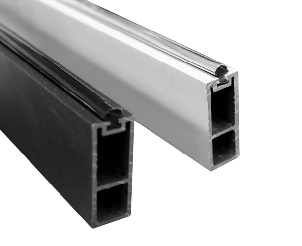 Tube d'agencement rectangulaires en aluminium anodisé argent, 30x12mm, longueur de 3M